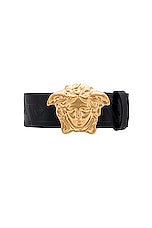 VERSACE Belt in Black & Gold, view 3, click to view large image.