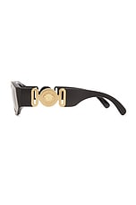 VERSACE Biggie Oval Sunglasses in Black, view 3, click to view large image.