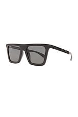 VERSACE Recatangle Flat Top Sunglasses in Black, view 2, click to view large image.