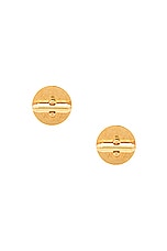 VERSACE Metal Cufflinks in Black & Gold, view 3, click to view large image.