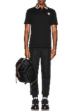 VERSACE Taylor Fit Polo in Black, view 4, click to view large image.