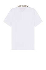 VERSACE Polo in Optical White, view 2, click to view large image.
