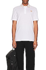 VERSACE Polo in Optical White, view 4, click to view large image.