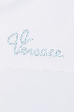 VERSACE Nautical Logo Embroidery Shirt in White, view 3, click to view large image.