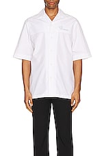 VERSACE Nautical Logo Embroidery Shirt in White, view 4, click to view large image.