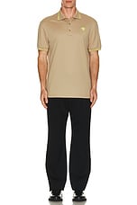 VERSACE Medusa Short Sleeve Polo Shirt in Sand, view 5, click to view large image.