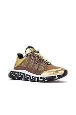 VERSACE Sneaker in Gold, Brown & Beige, view 2, click to view large image.