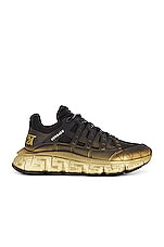 VERSACE Sneaker in Black & Gold, view 1, click to view large image.