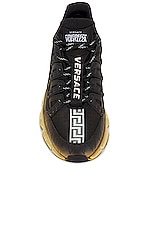 VERSACE Sneaker in Black & Gold, view 4, click to view large image.