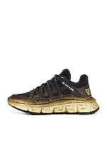 VERSACE Sneaker in Black & Gold, view 5, click to view large image.