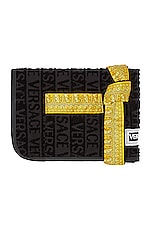VERSACE Cotton Towel in Nero, view 1, click to view large image.