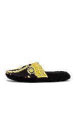 VERSACE Barocco Slippers in Black, view 5, click to view large image.