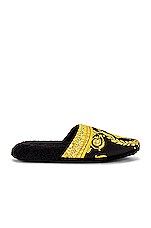 VERSACE Barocco Slippers in Black, view 2, click to view large image.
