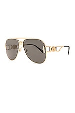 VERSACE Aviator Sunglasses in Gold, view 2, click to view large image.