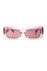 VERSACE Rectangular Sunglasses in Pink, view 1, click to view large image.