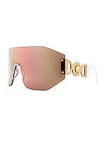 VERSACE Shield Sunglasses in Gold, view 2, click to view large image.