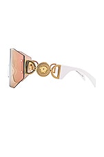 VERSACE Shield Sunglasses in Gold, view 3, click to view large image.