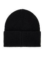 VERSACE Knit Beanie With Medusa Hardware in Black, view 2, click to view large image.