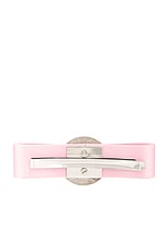 VERSACE Satin Ribbon Hair Clip in Pastel Pink, view 3, click to view large image.