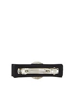 VERSACE Satin Ribbon Hair Clip in Black, view 3, click to view large image.