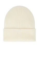 VERSACE Safety Pin Beanie in Ivory, view 2, click to view large image.