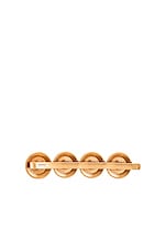 VERSACE Logo Hair Clip in Gold, view 3, click to view large image.