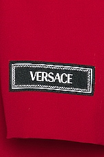 VERSACE Long Sleeve Mini Dress in Parade Red, view 4, click to view large image.