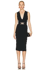 VERSACE Sable Dress in Nero, view 1, click to view large image.