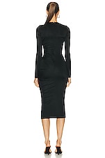 VERSACE Jersey Long Sleeve Dress in Black, view 4, click to view large image.