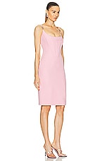 VERSACE Cocktail Enver Satin Dress in Pale Pink, view 2, click to view large image.