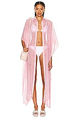 VERSACE Chiffon Robe Coverup Dress in Pale Pink, view 1, click to view large image.