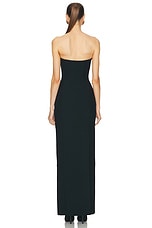 VERSACE Strapless Midi Slip Dress in Black, view 3, click to view large image.