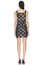 VERSACE Embroidered Mini Dress in Nero, view 4, click to view large image.