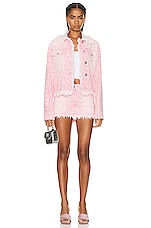 VERSACE All Over Logo Short in Flamingo Pink, view 4, click to view large image.