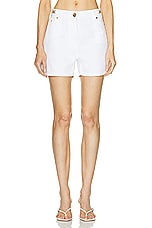VERSACE Denim Washed Short in White, view 1, click to view large image.