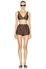 VERSACE Swim Shorts in Chestnut & Gold, view 5, click to view large image.