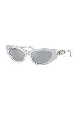 VERSACE Cat Eye Sunglasses in Perla Grey, view 2, click to view large image.