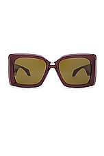 VERSACE Square Sunglasses in Dark Ruby, view 1, click to view large image.