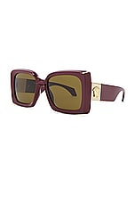 VERSACE Square Sunglasses in Dark Ruby, view 2, click to view large image.