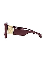 VERSACE Square Sunglasses in Dark Ruby, view 3, click to view large image.