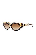 VERSACE Cat Eye Sunglasses in Havana, view 2, click to view large image.