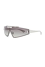 VERSACE Shield Sunglasses in Silver, view 2, click to view large image.