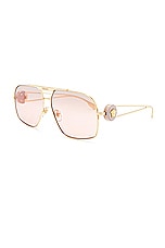 VERSACE Aviator Sunglasses in Pink, view 2, click to view large image.