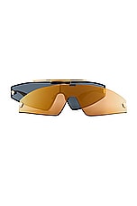 VERSACE Shield Sunglasses in Black & Gold, view 7, click to view large image.