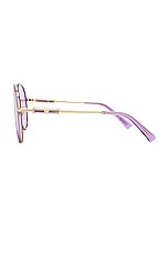 VERSACE Aviator Sunglasses in Lilac Transparent & Light Violet, view 3, click to view large image.