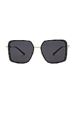 VERSACE Square Sunglasses in Black, view 1, click to view large image.