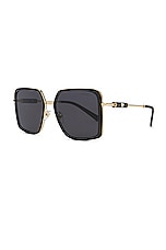 VERSACE Square Sunglasses in Black, view 2, click to view large image.