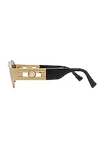VERSACE Oval Sunglasses in Gold & Dark Grey, view 3, click to view large image.