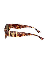VERSACE Oval Sunglasses in Red Havana & Dark Brown, view 3, click to view large image.
