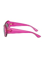 VERSACE Oval Sunglasses in Pink Transparent, view 3, click to view large image.